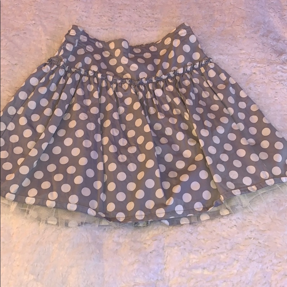 Grey and white polka dot skirt